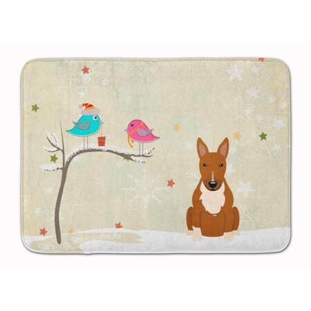 Carolines Treasures Christmas Presents Bull Terrier Red Machine Washable Memory Foam Mat BB2606RUG